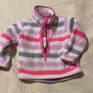 Joules Pink and Purple Striped Kids Fleece Hoodie